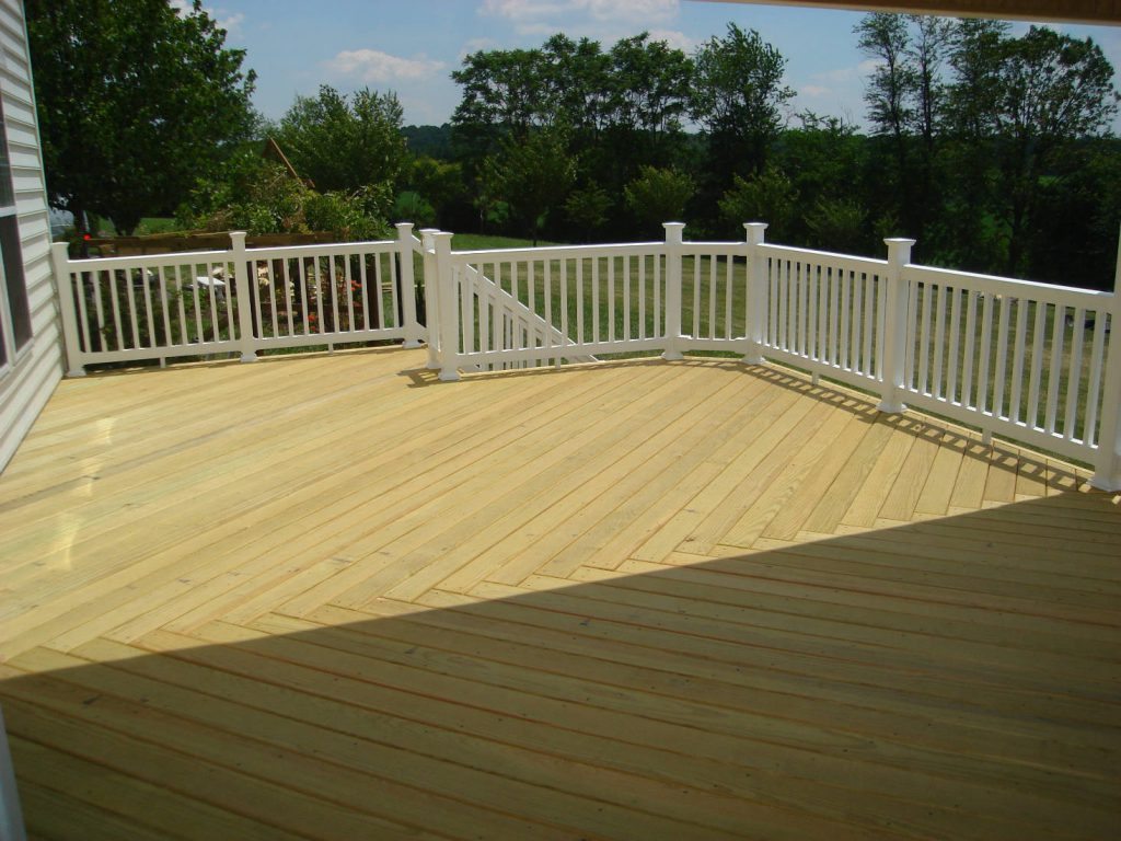 Wood Deck with Vinyl Rails- Deck Builder & Home Renovations Frederick MD