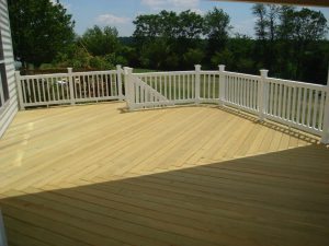 Wood Deck with Vinyl Rails- Deck Builder & Home Renovations Frederick MD