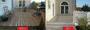 Before adn After Deck Pressure Washington and Remodel- Builder in Frederick MD