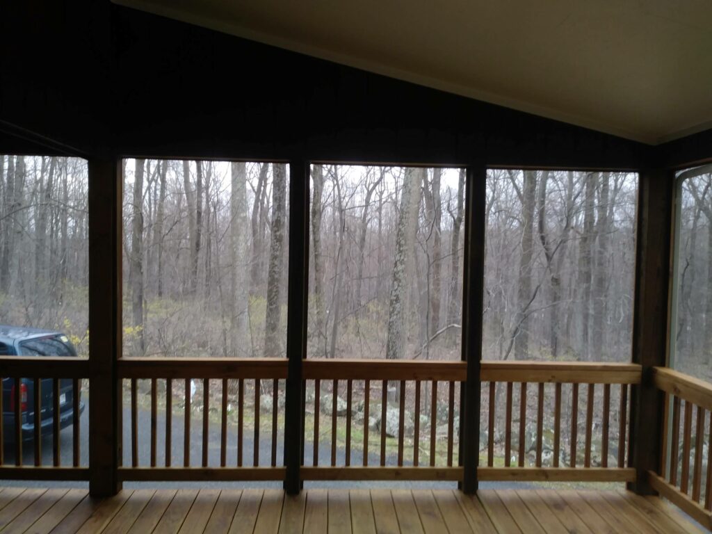 Inside Wood Screened Porch